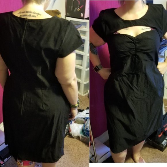 Modcloth Plus Size Dear Fiery Sweetheart Dress, Black 3X - Picture 4 of 6